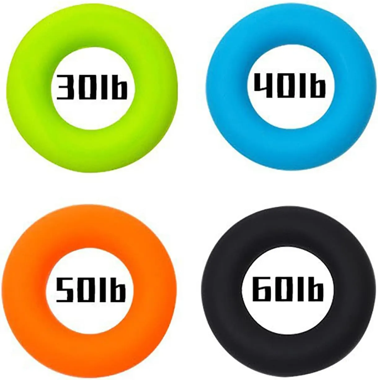 Hand Grip Strengthener Rings Finger Exerciser,Silicone Squeezer Gripper