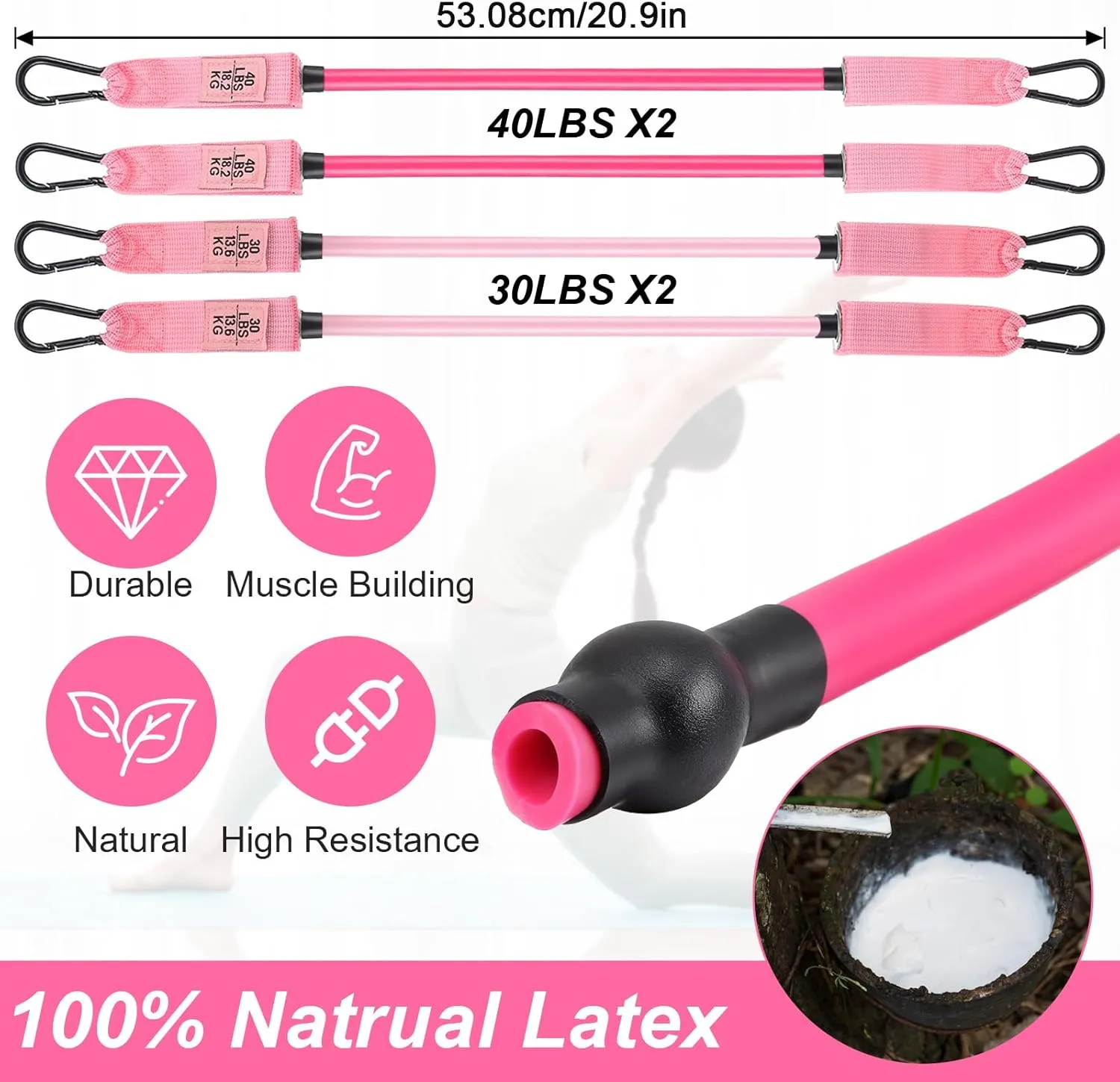 Multifunctional Pilates Bar Kit with Resistance Bands