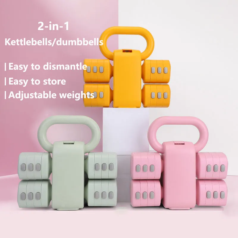 2-In-1 Free Weights Dumbbells Custom Logo Home Use Adjustable Fitness Kettlebell Dumbbell Set