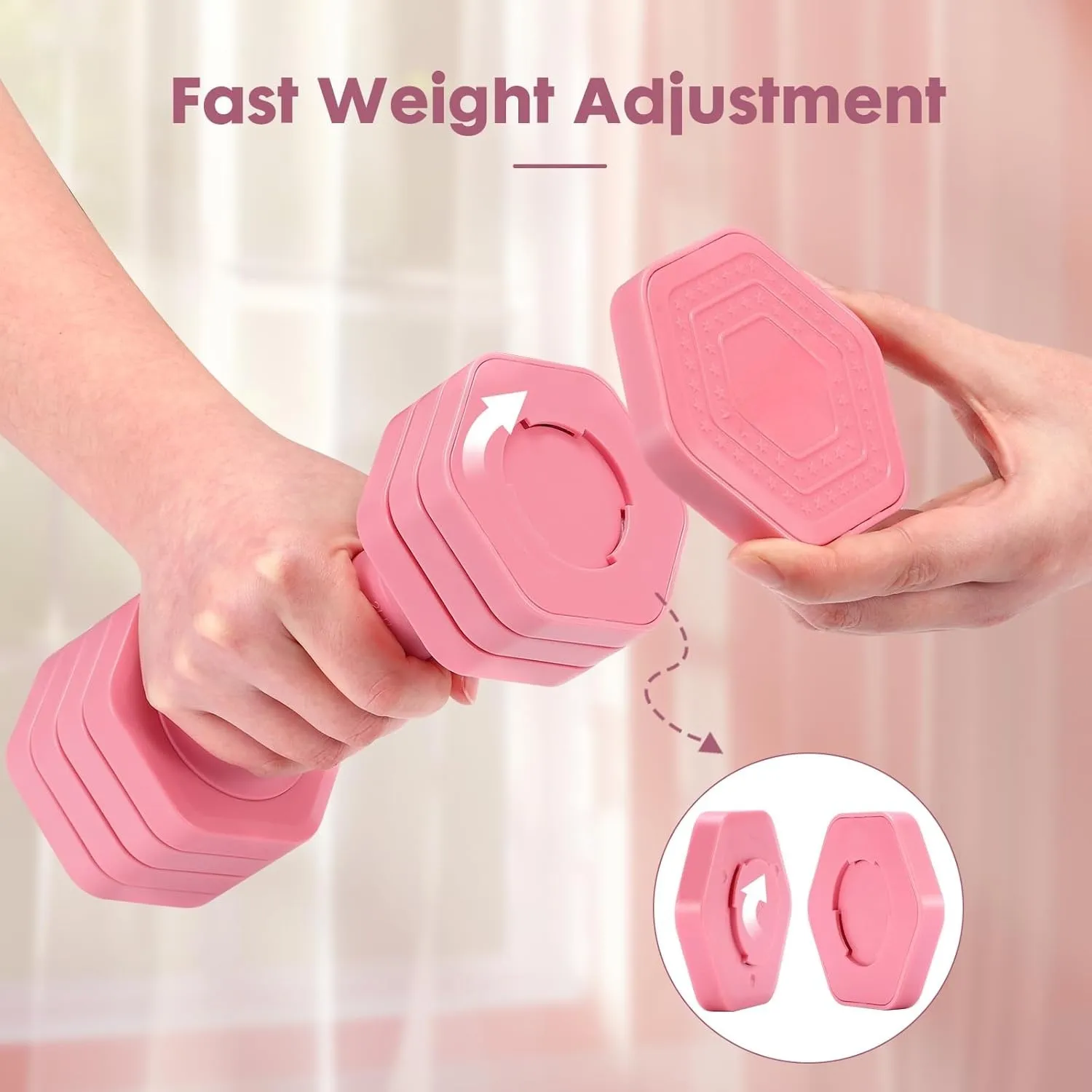 Adjustable Dumbbell Set, 4 in 1 Free Weights Dumbbells